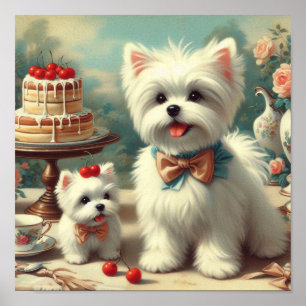 Poster Pintura para puppy em maltês