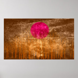 Poster Pintura por Abstrato Sunset 3