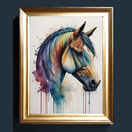 Poster Pintura por Aquarela de Cavalo