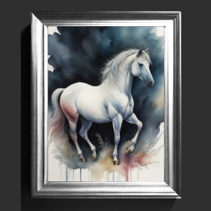 Poster Pintura por Aquarela de Cavalo
