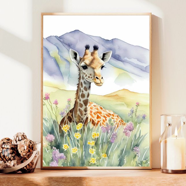 Poster Pintura por Aquarela de Giraffe (Criador carregado)