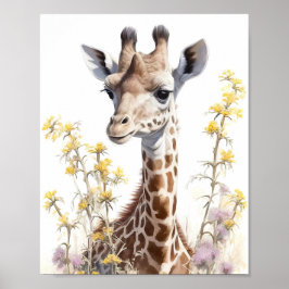 Poster Pintura por Aquarela de Giraffe
