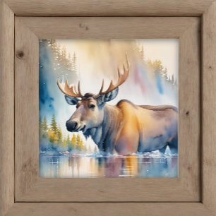 Poster Pintura por Aquarela de Moose Natureza