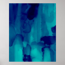 Pintura por Aquarela de Neon Abstrato Azul