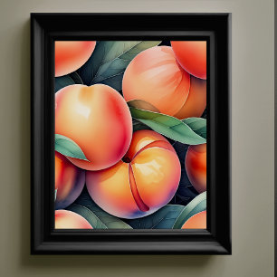 Poster Pintura por Aquarela de Pêssegos