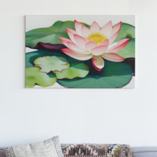 Poster Pintura Por Aquarela De Uma Flor De Lotus