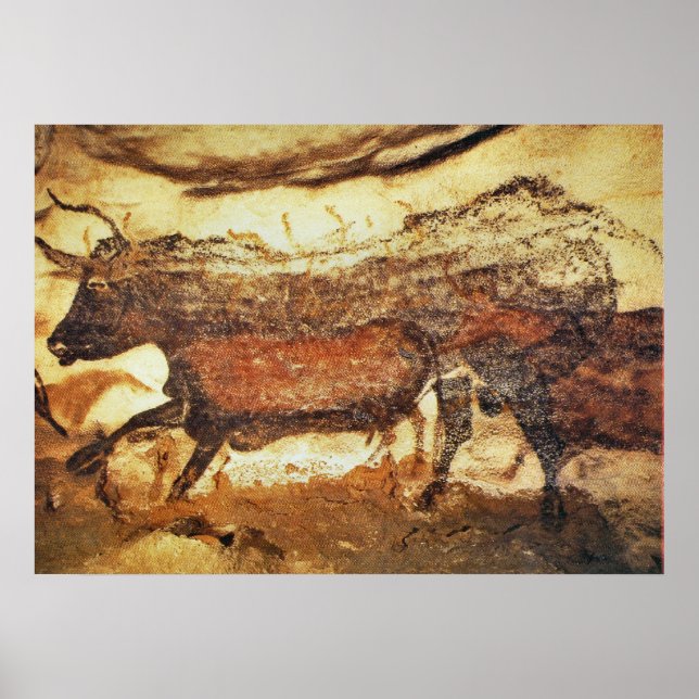 Poster Pintura pré-histórica das cavernas de Lascaux (Frente)