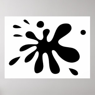 Póster Pintura preta Splat