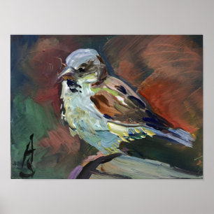 Poster pintura realista, pardal