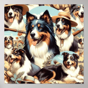 Poster Pintura Retro Australiana Sem Costura