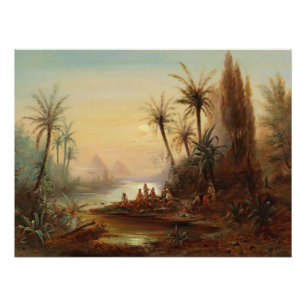 Póster Pintura Romântica Do Rio Nilo