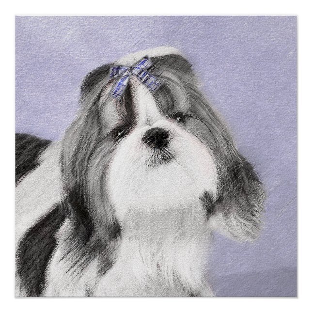 Póster Pintura Shih Tzu - Arte Cachorosa Original (Frente)