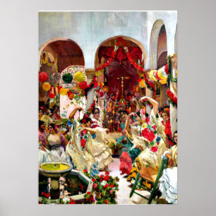 Poster Pintura sorolla - Sevilha, dança