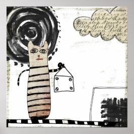 Poster pintura surreal "sol negro"