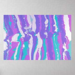 POSTER PINTURA VERDE VERMELHA E ABSTRATO PRETA