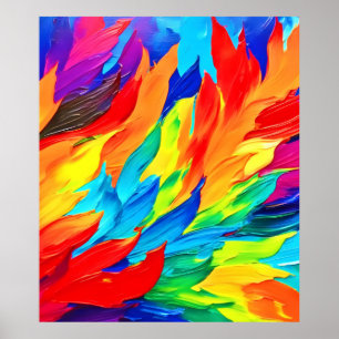 Poster Pintura Vibrante de Expressionismo Abstrato