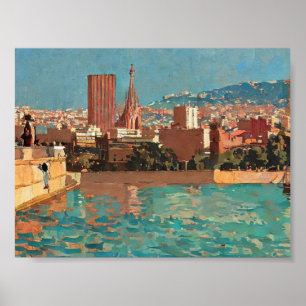 Poster pintura vintage de Barcelona