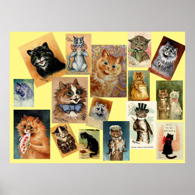 Poster Pinturas de Cat Louis Wain (Frente)