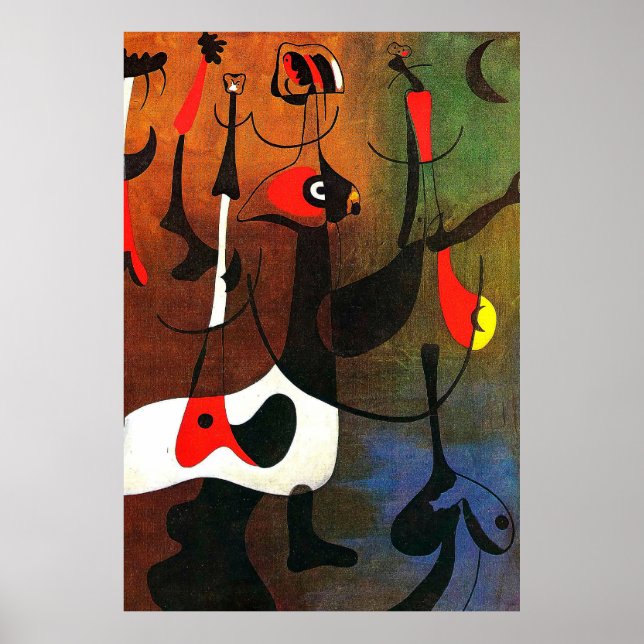 Poster pinturas de joan miro, abstrato art (Frente)