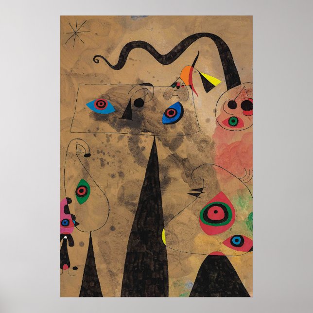 Poster pinturas de joan miro, abstrato art (Frente)
