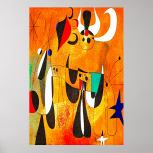 Poster pinturas de joan miro, abstrato art