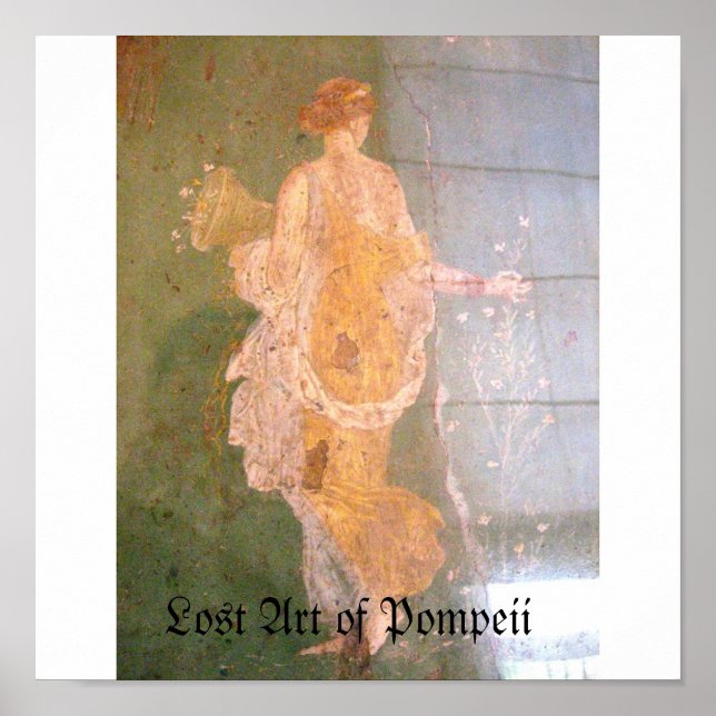 Poster Pinturas de Pompeia Itália, Arte Perdida de Pompei (Frente)