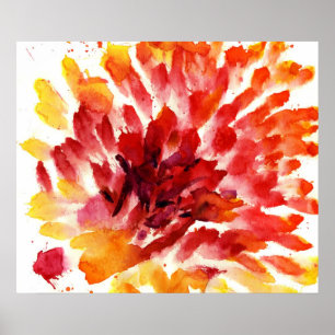 Poster Pinturas florais abstratas 5 da aguarela