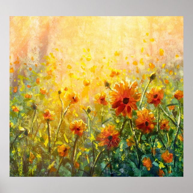 Poster Pinturas Florais de Monet: Paisagem Impressionista (Frente)