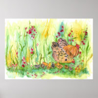 Pinturas Por Aquarela De Galinhas Com Arte De Galo