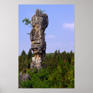 Poster Pínulas de Shilin Floresta de Pedra - Yunnan, Chin