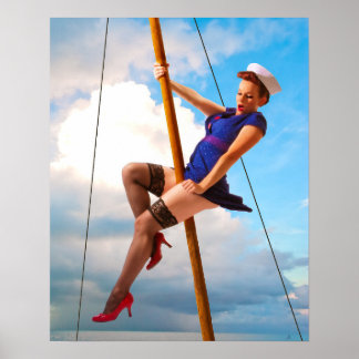 Póster Pinup de Garota do Marinheiro