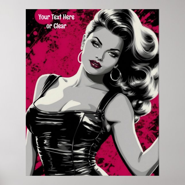 Poster Pinup de Pop art 1950s/60s Personalizado (Frente)