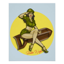 Póster Pinup Girl Bombshell, Latina