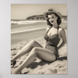 Poster pinup plage
