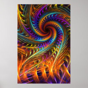 Póster "Pinwheel Dreams" -  Abstract Spiral Fractal Art