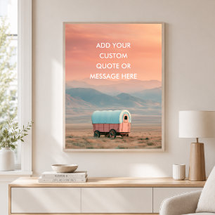 Poster Pioneer Wagon Prairie - Crie Seu Próprio Quate