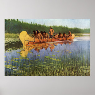 Poster Pioneiros do vintage, grandes exploradores por