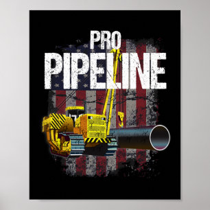 Poster Pipeline Welders Usa Flag Side Boom Pipe Trump Gif