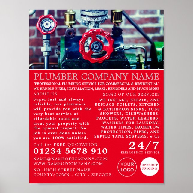 Poster Pipes Clássicos, Canalizador, Publicidade Canaliza (Frente)