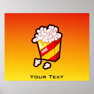 Poster Pipoca Laranja Amarela