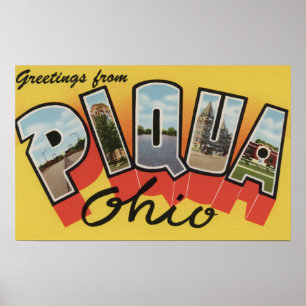Póster Piqua, OhioLarge Letter ScenesPiqua, OH