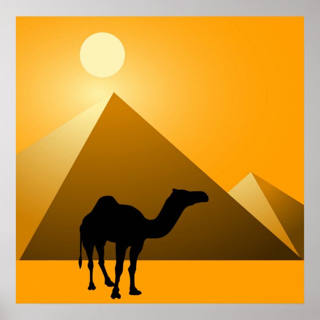 Póster Pirâmide & Camel (Frente)