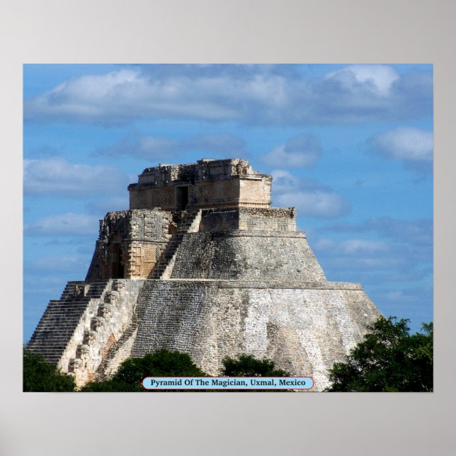 Póster Pirâmide Do Mágico, Uxmal, México (Frente)