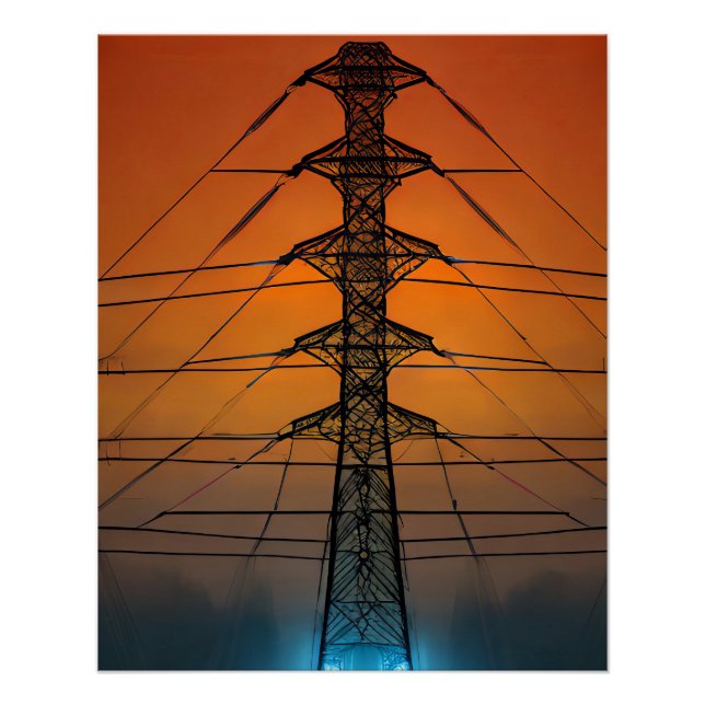 Póster Pirâmide do Pôr do Sol (Frente)
