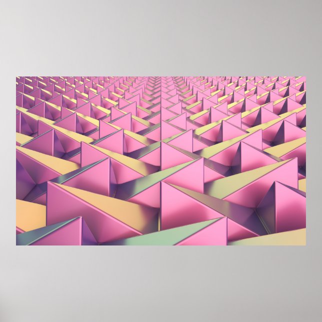 Poster Pirâmides de metal coloridas (Frente)