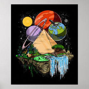 Poster Pirâmides Egípcias Aliens Espaciais Antigas Conspi