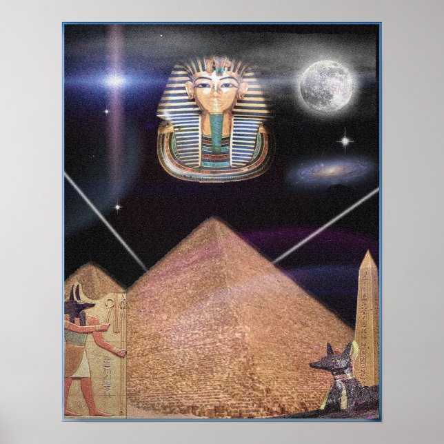 Poster Pirâmides egípcias e arte do Rei Tut (Frente)