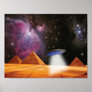 Poster Pirâmides Egípcias Giza Conhece Espaço e OVNI