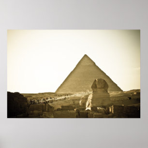 Póster Pirâmides em Giza no Cairo, Egipto