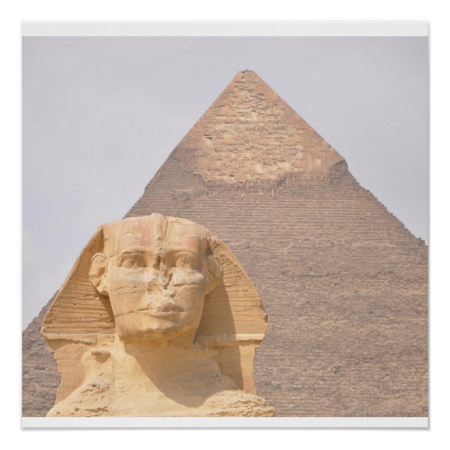 Póster Pirâmides Esfingx Antiguamente Egito Khufu Pharoah (Frente)
